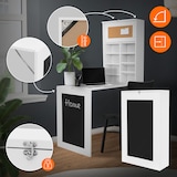 thumbnail of Wandklapptisch mit Tafel und Regal Weiß