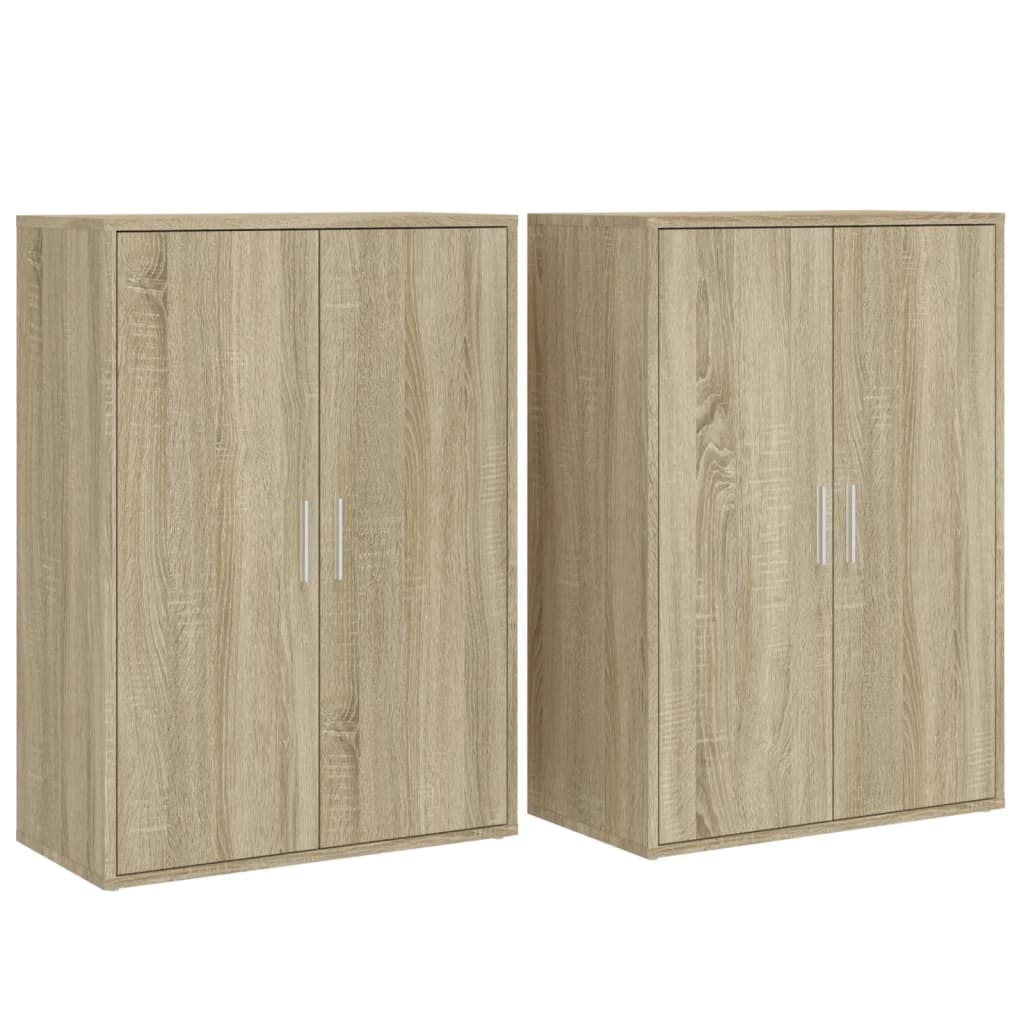 Helloshop26 - Buffet Sideboard Kommode Kleiderschrank Aufbewahrungsmöbel Organizer für Küche Wohnzimmer Lounge 2er-Set Sonoma 60 x 02_0036819