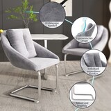 thumbnail of Drehstuhl Esszimmerstuhl 4er Set Samt Grau 82x59x65 cm mit Kissen, ergonomischer Sitzkomfort, Metallgestell, modern für Wohn und Arbeitsbereich