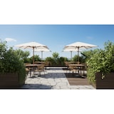 thumbnail of METRO PROFESSIONAL Silla apilable Lario, aluminio/poliratán, diseño estilo cuerda, beige/negro