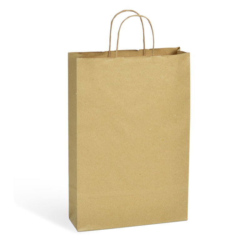 Tasche für 3 Flaschen braunes Kraftpapier verdrehte Griffe je 100 - Gimex