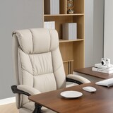 thumbnail of HOMCOM silla de escritorio giratoria con reposapiés, con respaldo reclinable, acolchado grueso, tapizada en cuero sintético, altura ajustable