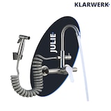 thumbnail of JULIE | horeca mengkraan wandmontage zilver | professionele keukenkraan rvs met handdouche | restaurant wandkraan hoge uitloop