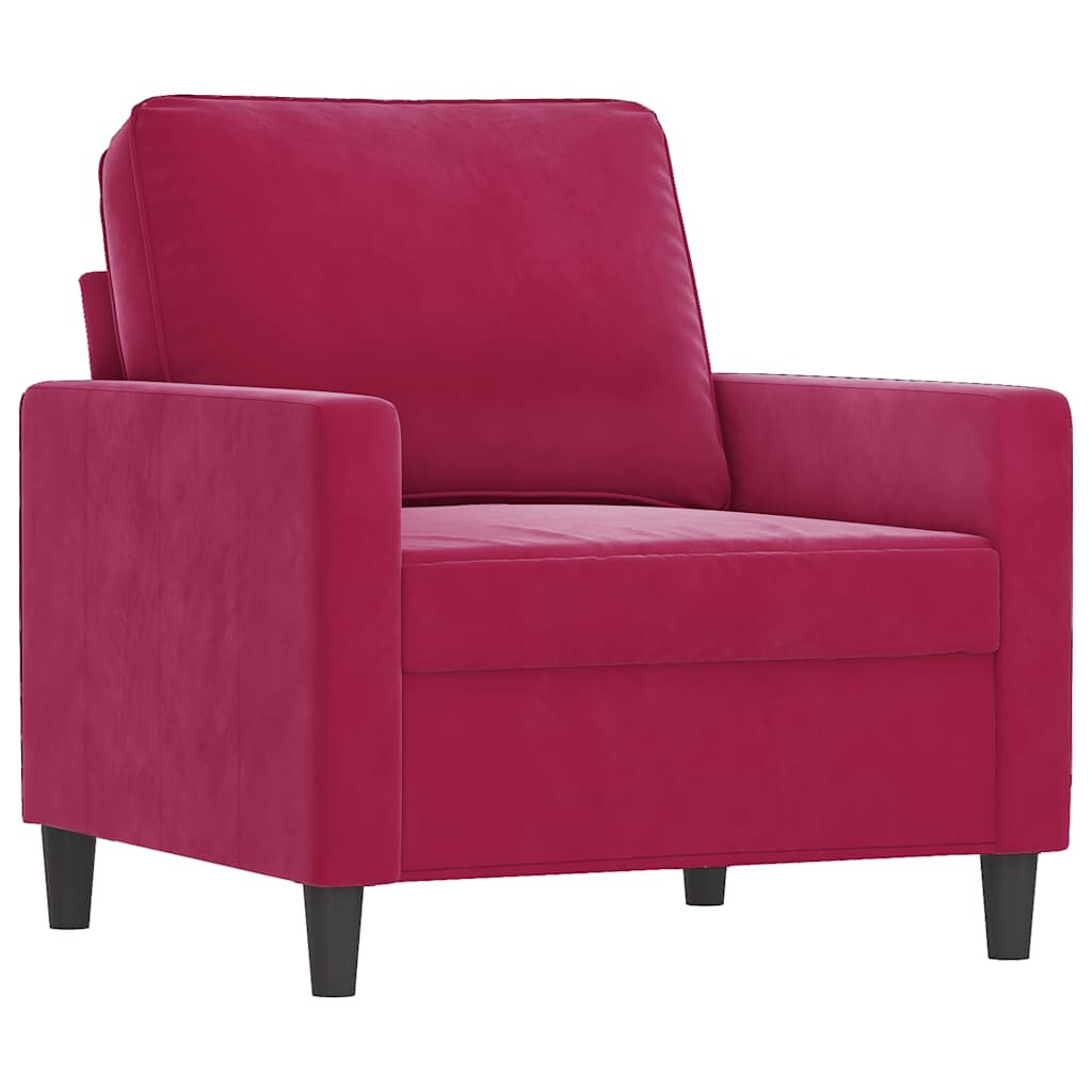 Fauteuil Rouge bordeaux 60 cm Velours Modèle Cormontix