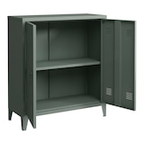 thumbnail of Helloshop26 - Büroschrank mit Spind Aufbewahrungseinheit für Büro Werkstatt Schlafzimmer Metallschrank mit 2 Türen 90 x 80 x 33 cm 03_0006338