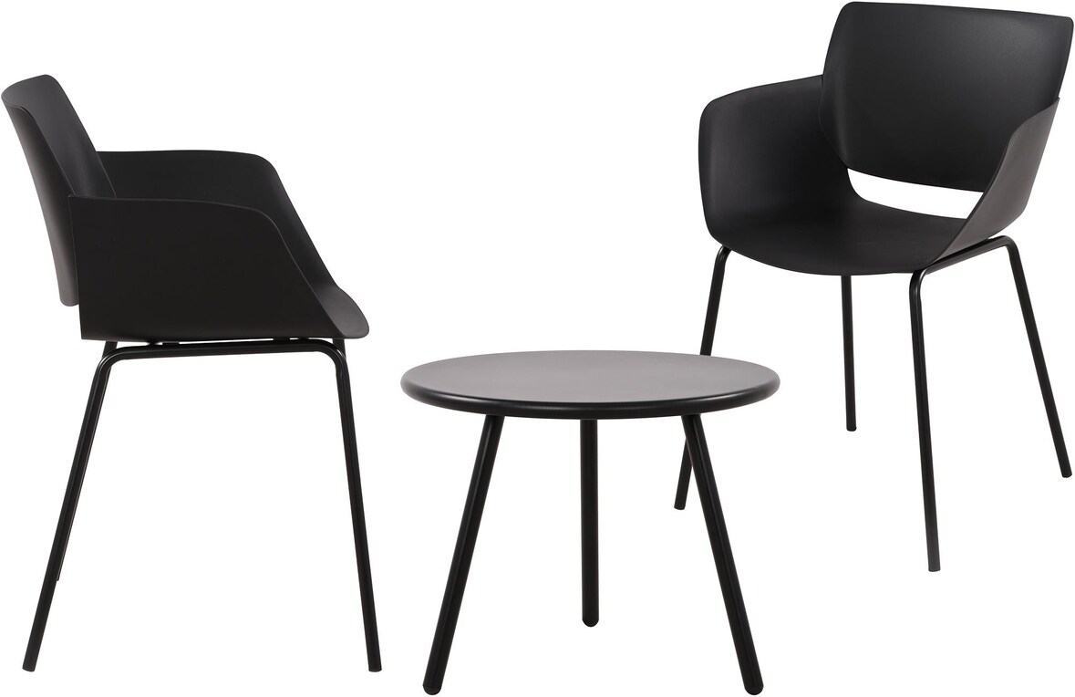 Sitzgruppe Minota schwarz/2 Stühle