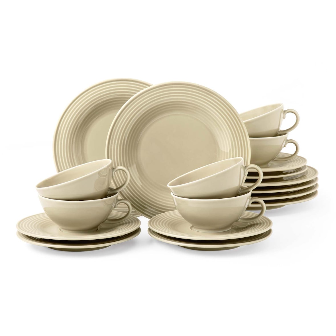 Seltmann Weiden Beat Color Glaze Teeservice 18-teilig - Sandbeige