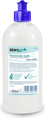 thumbnail of SemyCare Hautmilde Seife | parfümfrei | hautmild | 7.5 Liter in 15 Rundflaschen, 500 ml je Flasche