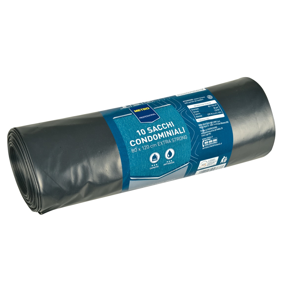 Sacchi nettezza condominiali strong 80x120 cm METRO PROFESSIONAL 1 conf. pezzi 10