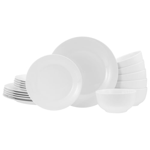 CreaTable BASE Weiss Tellerset 18-tlg Porzellan