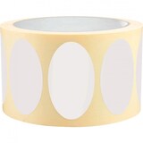 thumbnail of Aufkleber I Etikett, beschriftbar, oval, weiß, Haftpapier, ablösbar, 90x53mm, 500/Rolle