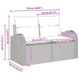 thumbnail of vidaXL 8-teiliges Garten-Sofa-Set mit Kissen Schwarz Poly Rattan Akazie