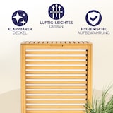 thumbnail of CASARIA® Wäschekorb mit Deckel Wäschesack Bambus 70L Wäschesammler 62x51x36cm
