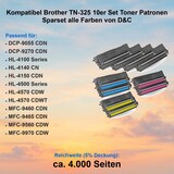 thumbnail of Kompatibel Brother TN-325 10er Set Toner Patronen Sparset alle Farben von D&C