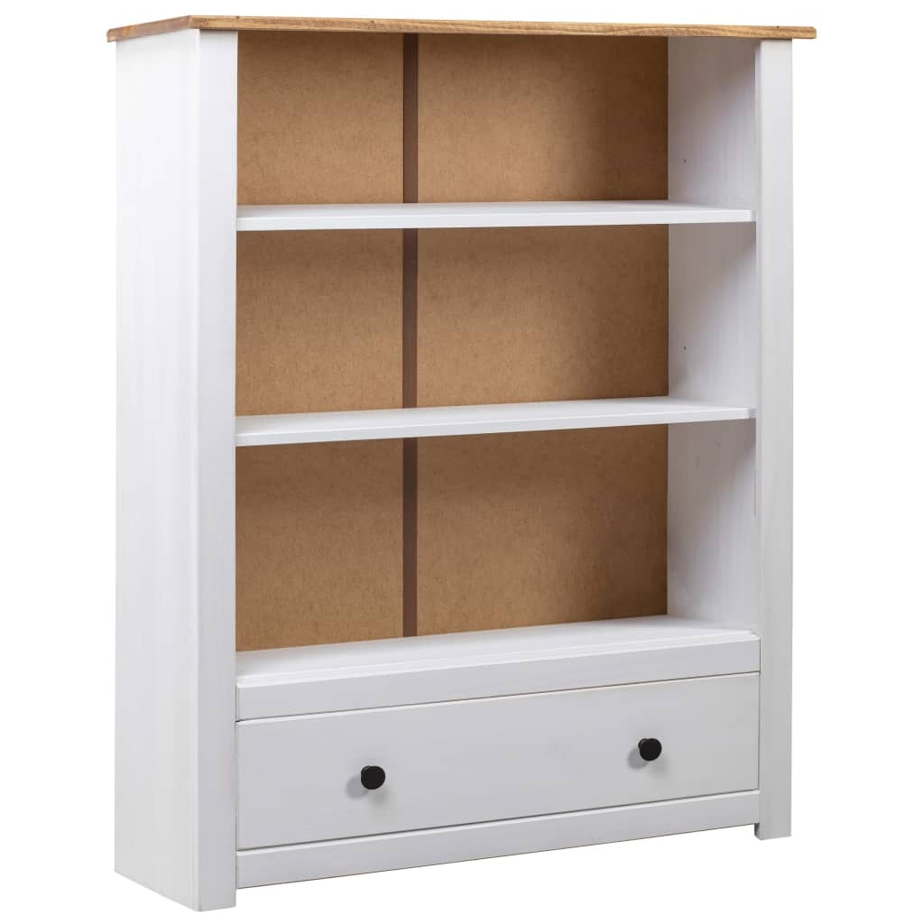 vidaXL Bücherregal Weiß 80 x 35 x 110 cm Massivholz Panama-Kiefer