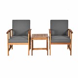 thumbnail of Conjunto de móveis para varanda COSTWAY de 3 peças, mesa lateral com 2 cadeiras, conjunto para varanda feito de madeira de acácia