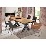 thumbnail of SIT Möbel Esstisch 180x100 cm | 50 mm Platte Teak recycelt | natur | Gestell Metall in X-Form | B 180 x T 100 x H 78 cm | 15611-41 | Serie TABLES&CO