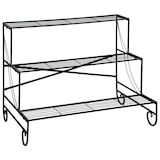 thumbnail of Stufenregal Metall schwarz 95x63x72 cm, 3-stufiges Regal mit Gitterböden für Innen- und Außenbereich