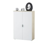 thumbnail of Dmora Armadio multiuso Plano, Mobile multiuso a 2 ante, Armadio portascarpe con 3 ripiani, Scarpiera moderna, 80x33h119 cm, Rovere e Bianco