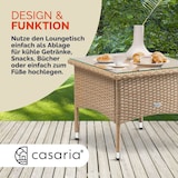 thumbnail of CASARIA® Polyrattan Beistelltisch 50x50x45cm Beige Grau