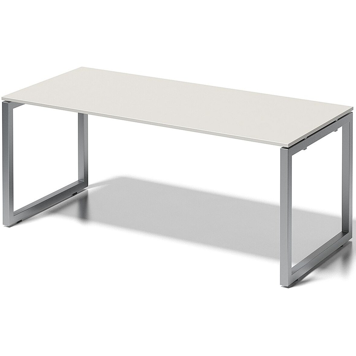Schreibtisch Cito BxTxH 180x80x74cm grauweiß Gestell silber
