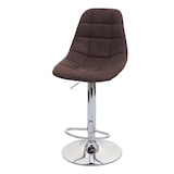 thumbnail of Banco de bar HWC-A67, banco de bar banco de balcão ~ tecido/têxtil castanho-escuro vintage, base cromada