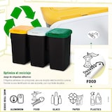 thumbnail of Pattumiera tripartita per raccolta differenziata (3 x 25 litri)