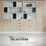 thumbnail of bümö office Aktenschrank mit Falttüren, Büroschrank 100cm breit in Weiß/Nussbaum - Ordnerschrank 5OH groß, Falttürenschrank für Akten, Ordner & Co. -