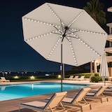 thumbnail of COSTWAY Parasole 300 cm con LED solari, 9 modalità luce, manovella, inclinabile 35° doppio lato, ombrellone giardino/terrazzo, beige