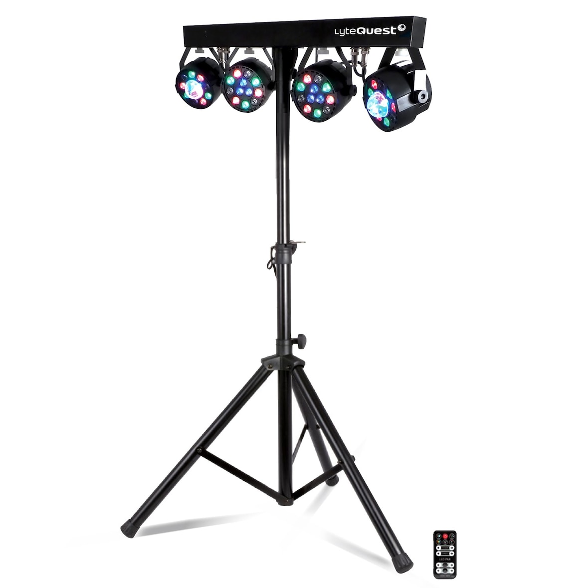 LyteQuest - Pack X-Performer Portique + 4 PAR /UV/FRIZTAL DMX - 18 prog. - 2 sacoches +Tél