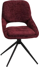thumbnail of 2er-Set Esszimmerstuhl HWC-N73, Küchenstuhl, drehbar Auto-Return, Stoff/Textil Chenille (490g/m²) Öko-Tex ~ bordeaux