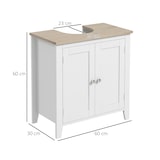 thumbnail of kleankin mueble para debajo del lavabo armario lavabo con pie armario bajo con 2 puertas y estante ajustable estilo moderno 60x30x60 cm blanco