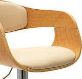 thumbnail of Décoshop26 - Barhocker x1 Retro-Hochstuhl aus gebogenem Holz cremefarbenem PVC und Stahl DEC029461