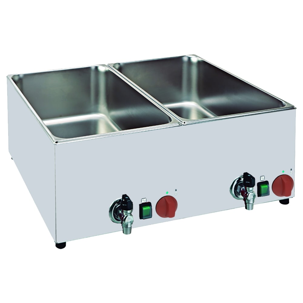 EURAST - Elektrisches bain-marie für 2 gn 1/1, tischgerät - 650x560x250 mm - 1200 W 230/1V - 53040240