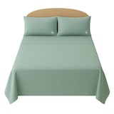 thumbnail of Benetton - Conjunto de cama king 4 peças: lençol plano (260x280cm), lençol justo (200x200cm), 2 fronhas (50x80cm) 100% algodão verde