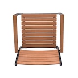 thumbnail of METRO PROFESSIONAL Banco de bar empilhável com apoios de braços cobertos Lynx, alumínio/madeira de eucalipto, preto