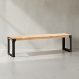 thumbnail of Esszimmerbank 120x40x45 cm Akazie Massivholz Metall Industrial, Esstischbank Holzbank Massiv ohne Lehne, Küchenbank Essbank Modern, Sitzbank