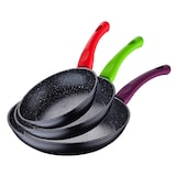 thumbnail of Bergner - Set di 3 padelle Ø18/22/26 cm in alluminio forgiato Jolie, adatte per induzione, con set di 3 coltelli in acciaio inox e Tacoma