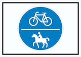 thumbnail of Schild Rad- und Reitweg Symbol A2 Rückseite selbstklebend