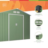 thumbnail of Wasabi - Caseta Jardín Exterior 8,08m2 Light Green - 4 Rejillas Anticondensación - Puerta Corredera Doble