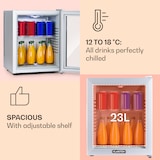 thumbnail of Brooklyn 24 Mini-Kühlschrank Glastür LED Ablage Silber