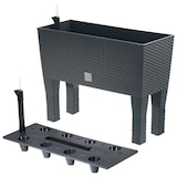 thumbnail of Polyrattan-Blumenbank mit Bewässerung 60cm Pflanzkasten Blumenkasten Pflanztrog