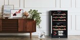 thumbnail of LA SOMMELIERE Cantinetta vino doppiazona per il servizio con porta vetro full glass nera con bordo inox. Larghezza 48cm, altezza 86cm
