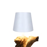 thumbnail of SalesFever Lampe de table  avec batterie LED | Cadre en bois flotté / abat-jour en métal | L 13 x P 13 x H 29 cm | Naturel – Blanc