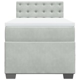 thumbnail of vidaXL Boxspringbett mit Matratze Hellgrau 80x200 cm Samt