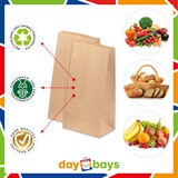 thumbnail of DayBays 50 Stk. Blockbodenbeutel 15+9x28 cm Braun