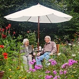 thumbnail of Relaxdays Gartentisch, mit Schirmloch, Gitter-Optik, wetterfest, Stahl, HxD: 72 x 70 cm, runder Balkontisch, anthrazit