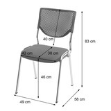 thumbnail of Décoshop26 - Lot de 4 chaises de bureau sans roulettes conférence réunion empilable en tissu maille gris 04_0000549