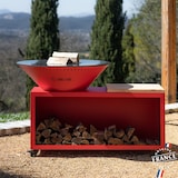 thumbnail of braciere tradizionale in acciaio 103 rosso con doppia vasca