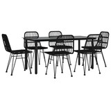 thumbnail of vidaXL 7-tlg. Garten-Essgruppe Schwarz Poly Rattan